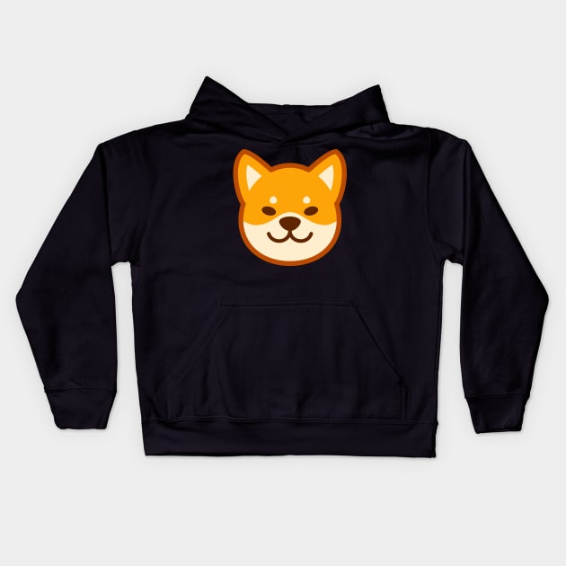 Gold Shiba: Eyes open smile Kids Hoodie by Red Wolf